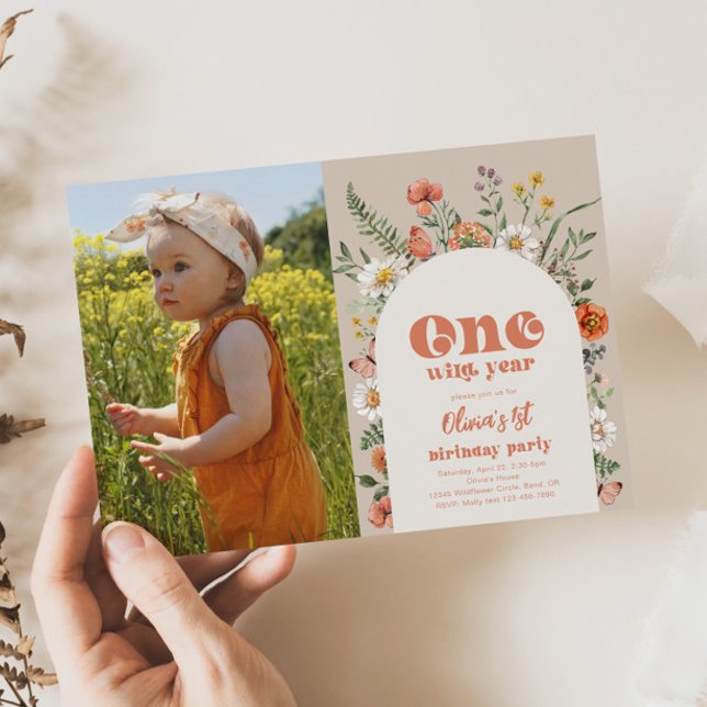 Photo One Wild Year Birthday Invitation (Creator Uploaded)