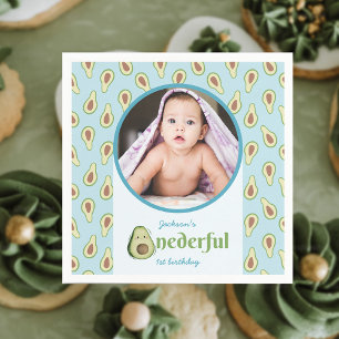 Photo Onederful Avocado 1st Birthday Party Napkin