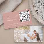 Photo Online RSVP QR Code Rose Gold Wedding Enclosure Card<br><div class="desc">Custom Photo and QR Code online rsvp and/or wedding website enclosure card. Simple classic and elegant design in rose gold to coordinate with your wedding colours (please browse my store for alternative colours or click "customise further" and change the background colour to suit). Make it easy for your guests to...</div>