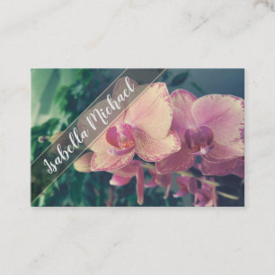 Photo , Orchid , retro Business Card