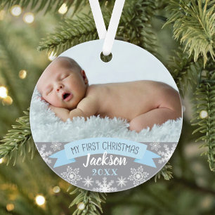 Photo Ornament Baby Boy First Christmas
