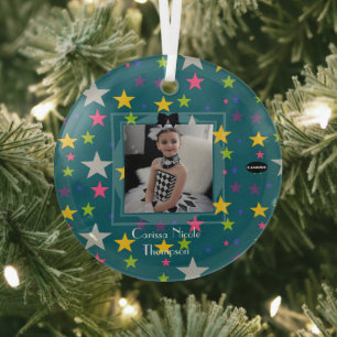 Photo Ornament with stars and name HAMbyWG