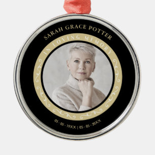 Photo Ornamental Remembering Loved One Funeral Metal Ornament