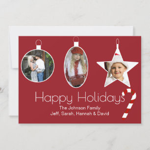 Photo Ornaments Christmas Card