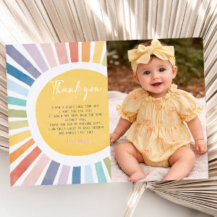 Photo Our Little Sunshine Birthday Thank You Cards