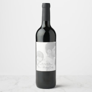 Photo Our Wedding Day Wine Favour Label