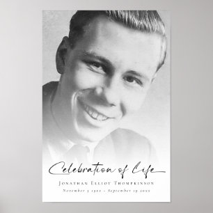 Photo Overlay Celebration of Life Name Funeral Poster