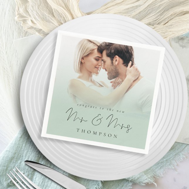 Photo Overlay Congrats New Mr Mrs Sage  Napkin (Creator Uploaded)