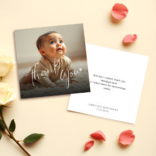 Photo Overlay Minimalist Script Budget Thank You Card