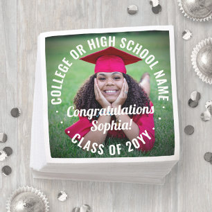 Photo Overlay Modern Congratulations Graduation Napkin