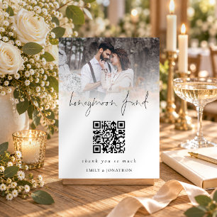 Photo Overlay Qr Code Honeymoon Fund Wedding card