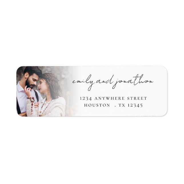 Photo Overlay Return Name Address Wedding  Return Address Label (Front)