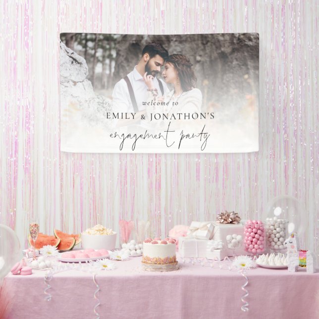  Photo Overlay Script Welcome to Engagement Party Banner (Party)