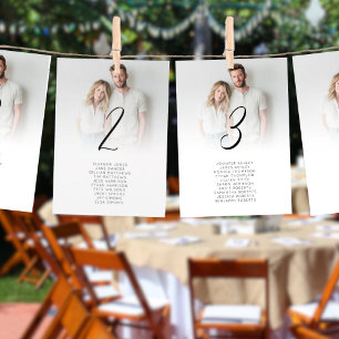 Photo Overlay Wedding Guest Name Table Number card