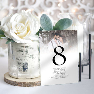 Photo Overlay White Wedding Acrylic Table Number