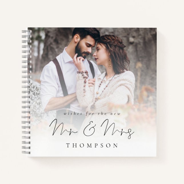 Photo Overlay Wishes New Mr Mrs Guest Book (Front)