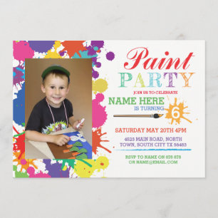 Photo Paint Party Art Invitation Invite