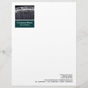 Photo Panel - Dark Green - Typewriter Personalized Letterhead