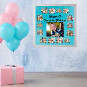  Photo Party Animals Theme  Kids Birthday Party Poster