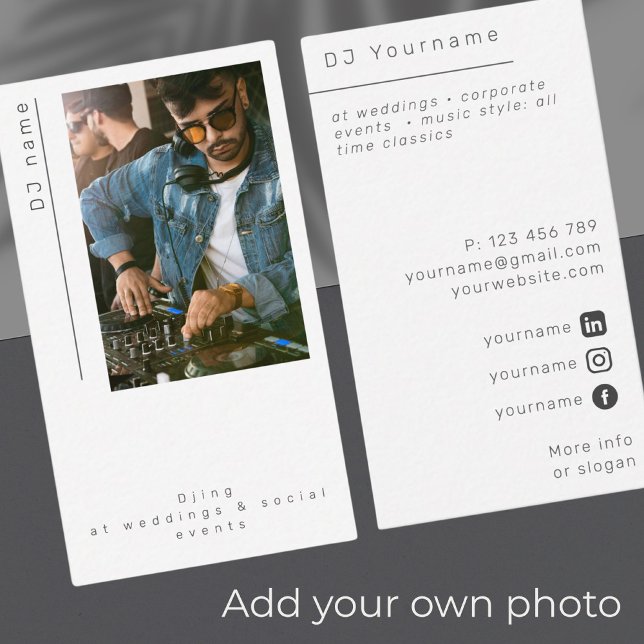 Photo party DJ weddings  Business Card (Creator Uploaded)