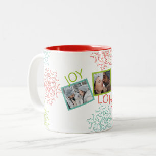 Photo Peace Love Joy Snowflake Gift Mug