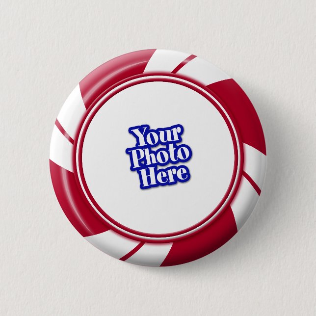 Photo Peppermint Swirl Stripe Candy 6 Cm Round Badge (Front)