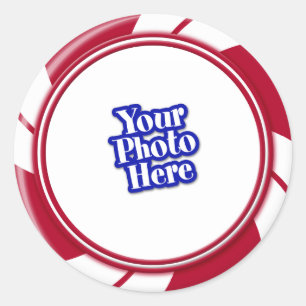 Photo Peppermint Swirl Stripe Candy Classic Round Sticker