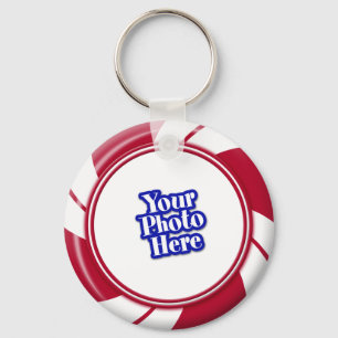 Photo Peppermint Swirl Stripe Candy Key Ring