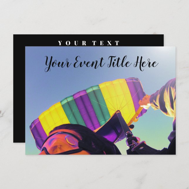 photo perfect skydiver invitation (Front/Back)
