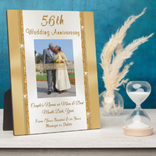 Photo Personalised 56th Wedding Anniversary Gift Plaque