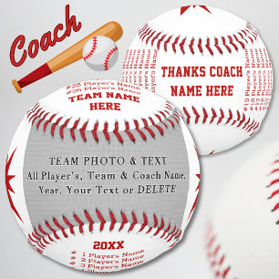 Photo Personalised Baseball Gifts for Coach, Ball