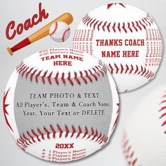 Photo Personalised Baseball Gifts for Coach, Ball