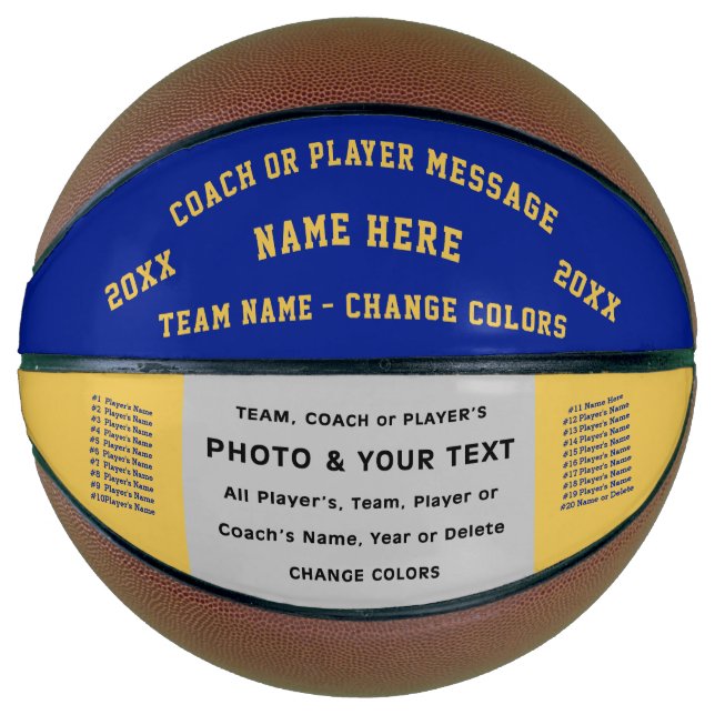 Photo Personalised Basketball Gifts for Coaches (Front)