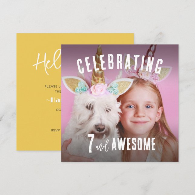 Photo Personalised Birthday Invitation (Front/Back)