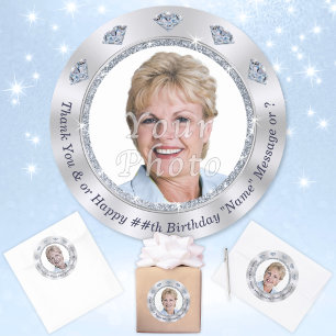 Photo Personalised, Birthday Stickers, ANY YEAR Classic Round Sticker