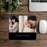 Photo Personalised Black White Simple Mouse Pad<br><div class="desc">This photo personalised black white simple mouse pad is perfect computer accessory for your desk. 
Customise it by replacing the photos  and the names with your own.</div>