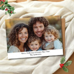 Photo Personalised Christmas Card<br><div class="desc">Single Photo on the front Holiday Christmas card.  Add your greeting down below - 2 lines of greeting.  The back is left blank for you to add more writing if you wish.</div>