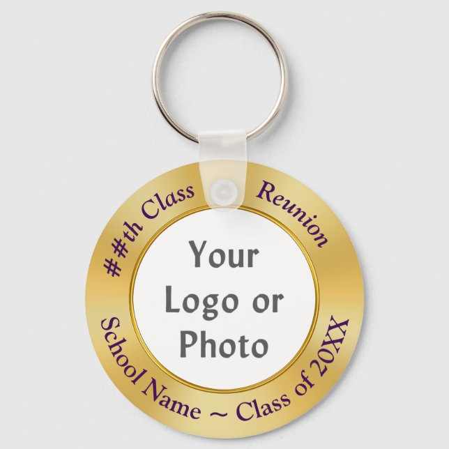 Photo Personalised, Class Reunion Party Favours, Key Ring (Front)