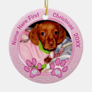 Photo Personalised Dogs First Christmas Ornament