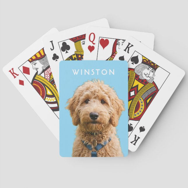 Photo Personalised Dogs Name - READ DESCRIPTION Playing Cards (Back)