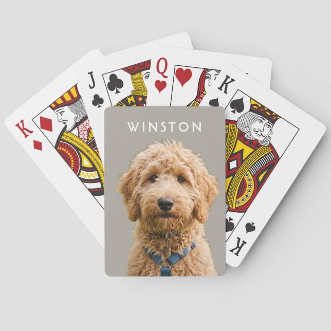 Photo Personalised Dogs Name - READ DESCRIPTION Playing Cards (Back)