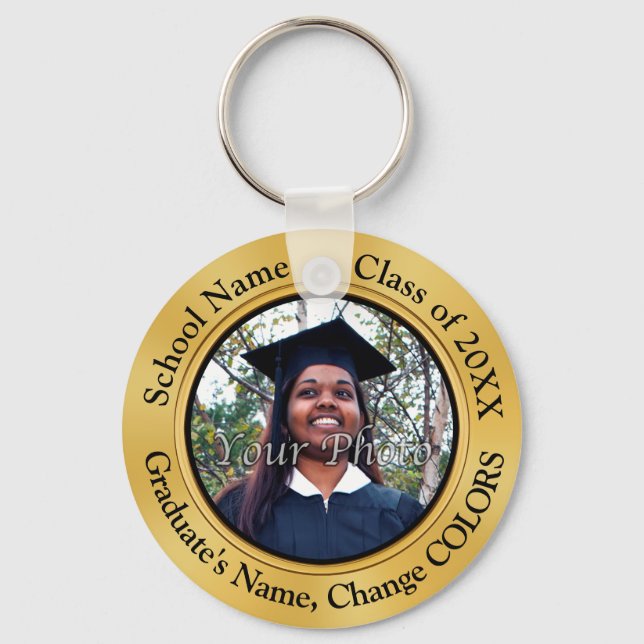 Photo Personalised Graduation Favours CHEAP Key Ring (Front)