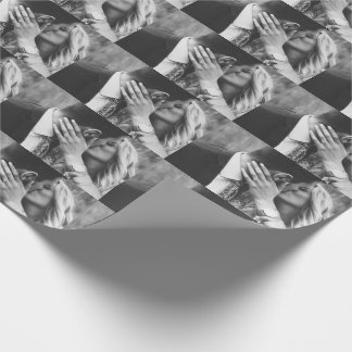 Photo Personalised Modern Wedding Engagement  Wrapping Paper
