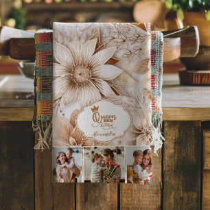 Photo Personalised Mum Queen of the Kitchen Tea Towel