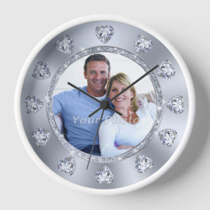 Photo, Personalised Wall Clock Wedding Gift,