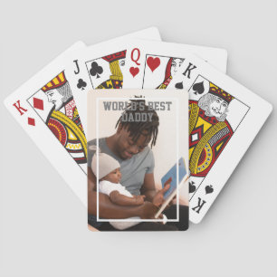 Photo Personalised Worlds Best Daddy Fathers Day Playing Cards