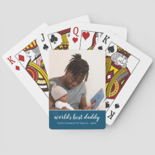 Photo Personalised Worlds Best Daddy Fathers Day Playing Cards
