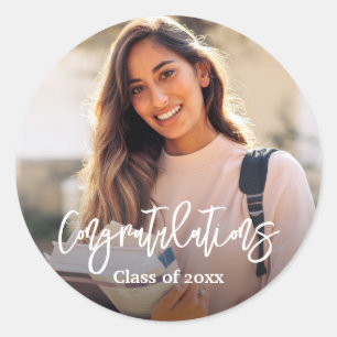 Photo Personalized Congratulations Classic Round Sticker