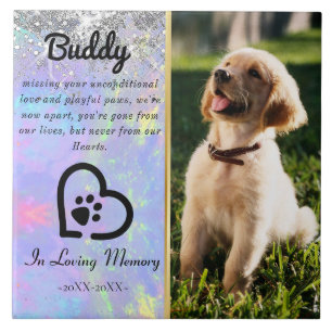Photo Pet Loss Memorial Dog   Cat Sympathy Ceramic Tile
