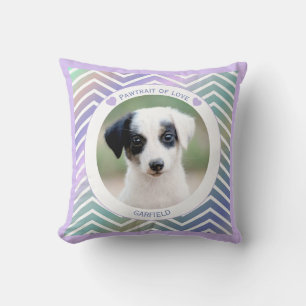 photo pet lovers modern stripes cushion